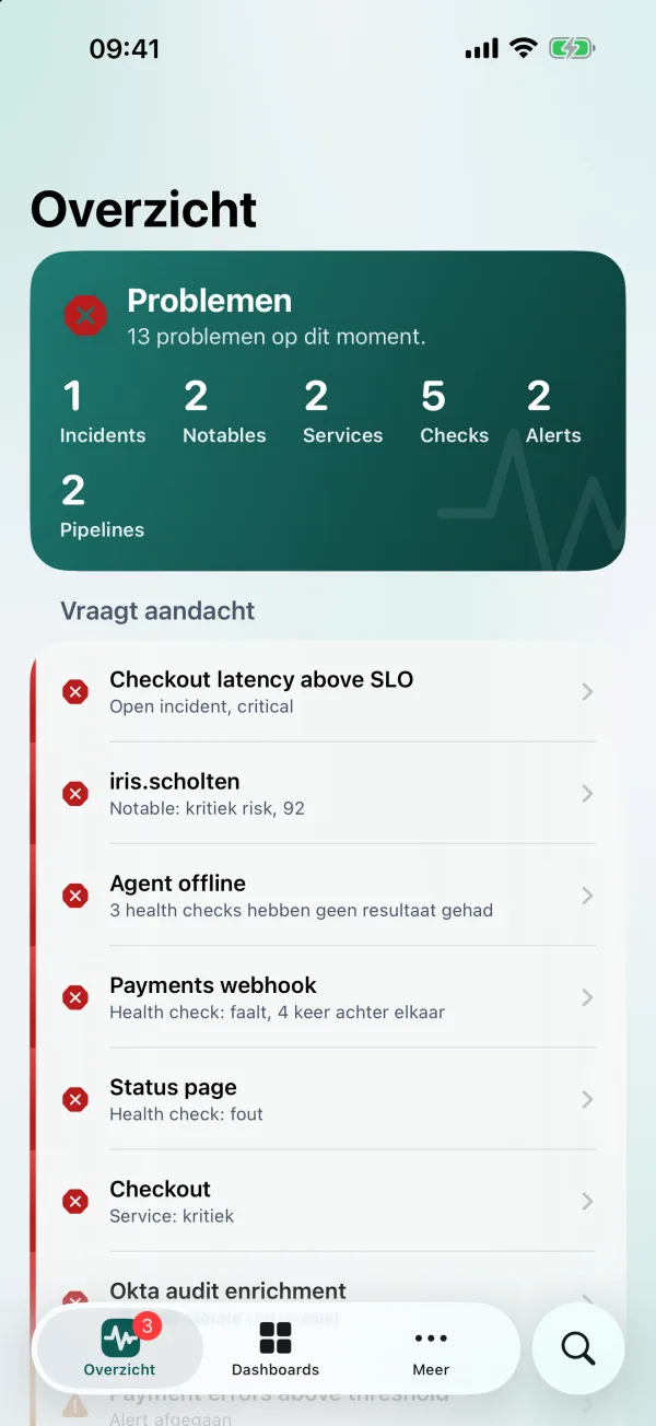 LogPulse Overzicht op iPhone